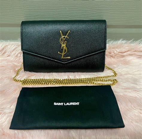 ysl wallet on a chain grey|ysl uptown wallet on chain.